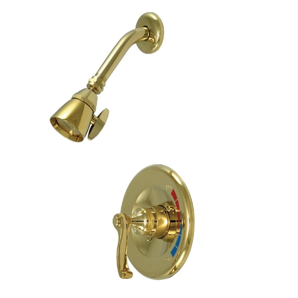 Shower Faucet, 2, Wall Mount, Polished Brass